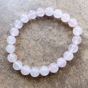 Rose Quartz beaded stretch bracelet